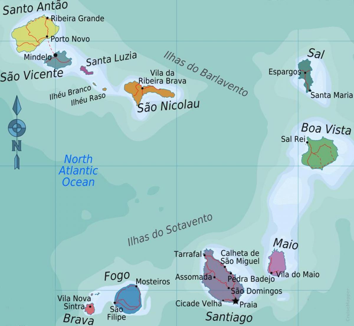 bản đồ boa vista Cape Verde