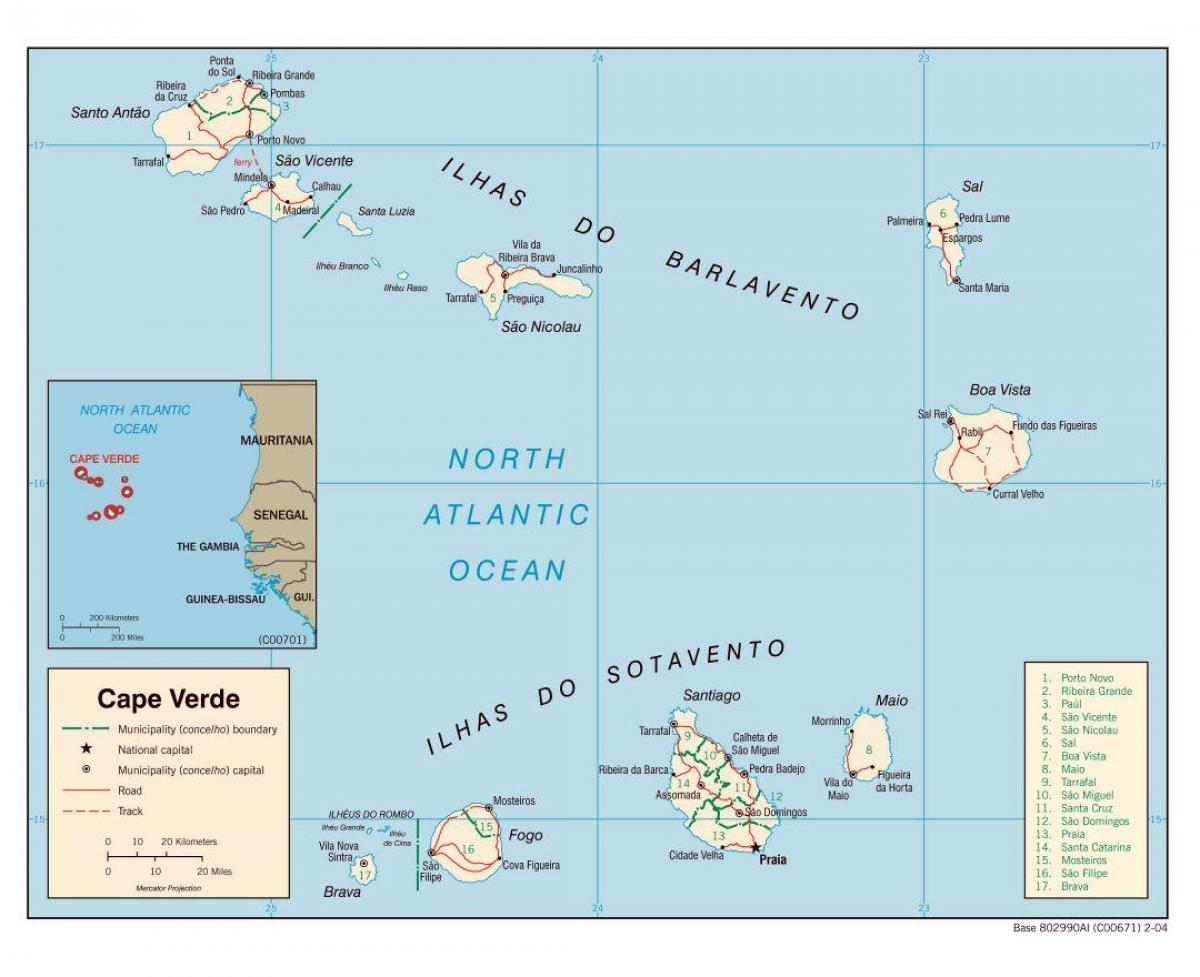 bản đồ của Cabo Verde