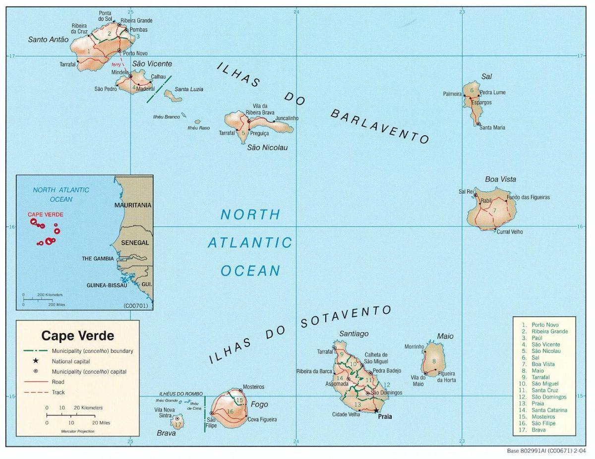 bản đồ đang ở Cape Verde