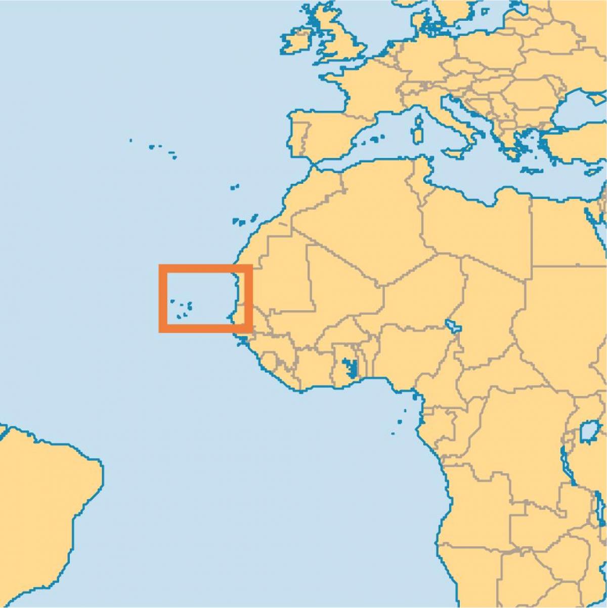 show Cape Verde trên bản đồ thế giới