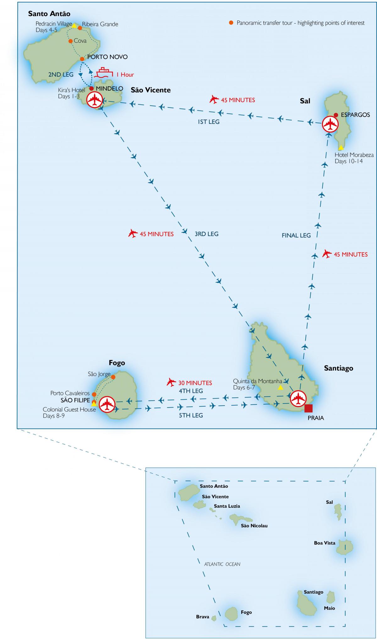 bản đồ của Cape Verde sân bay
