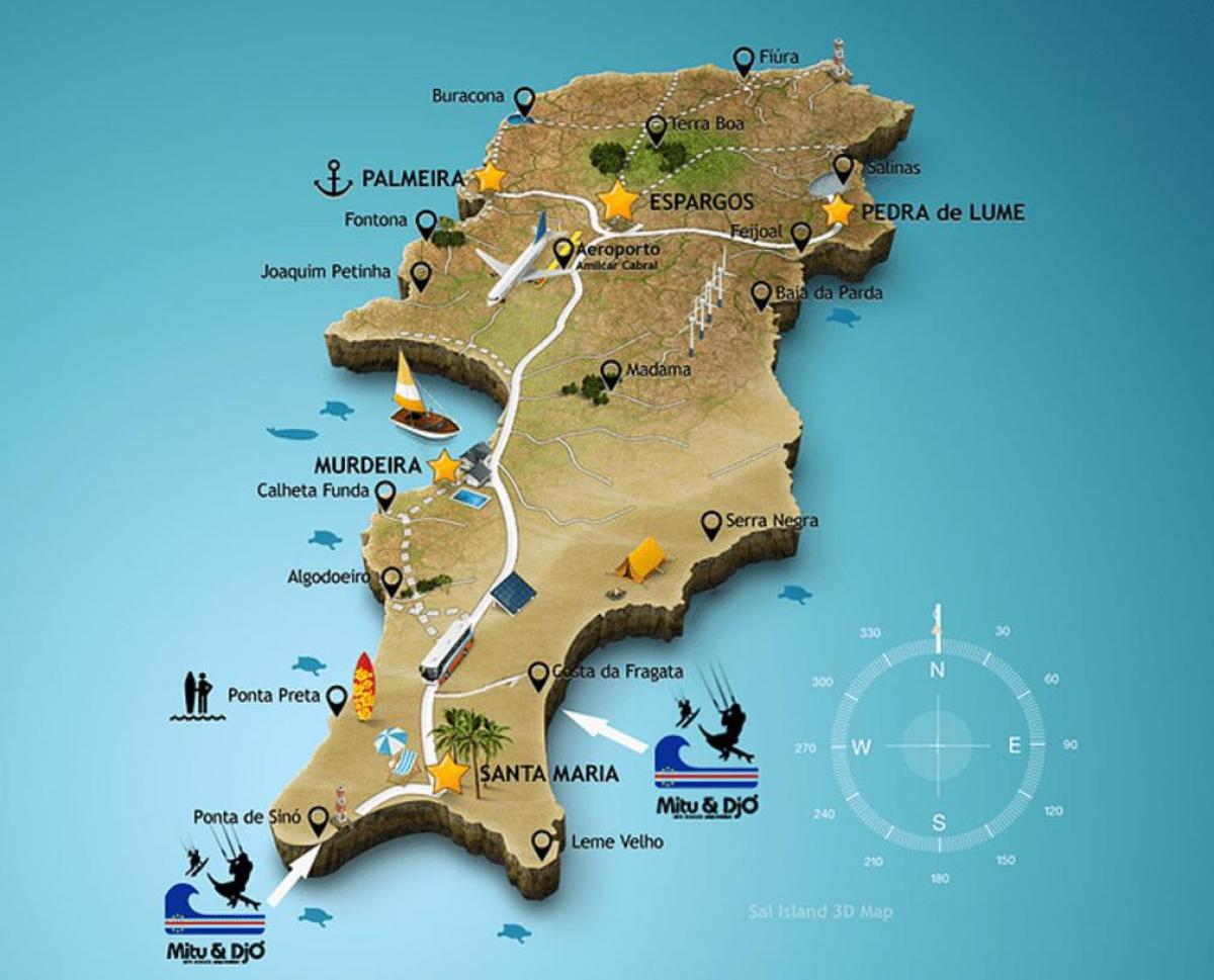 bản đồ của santa maria Cape Verde